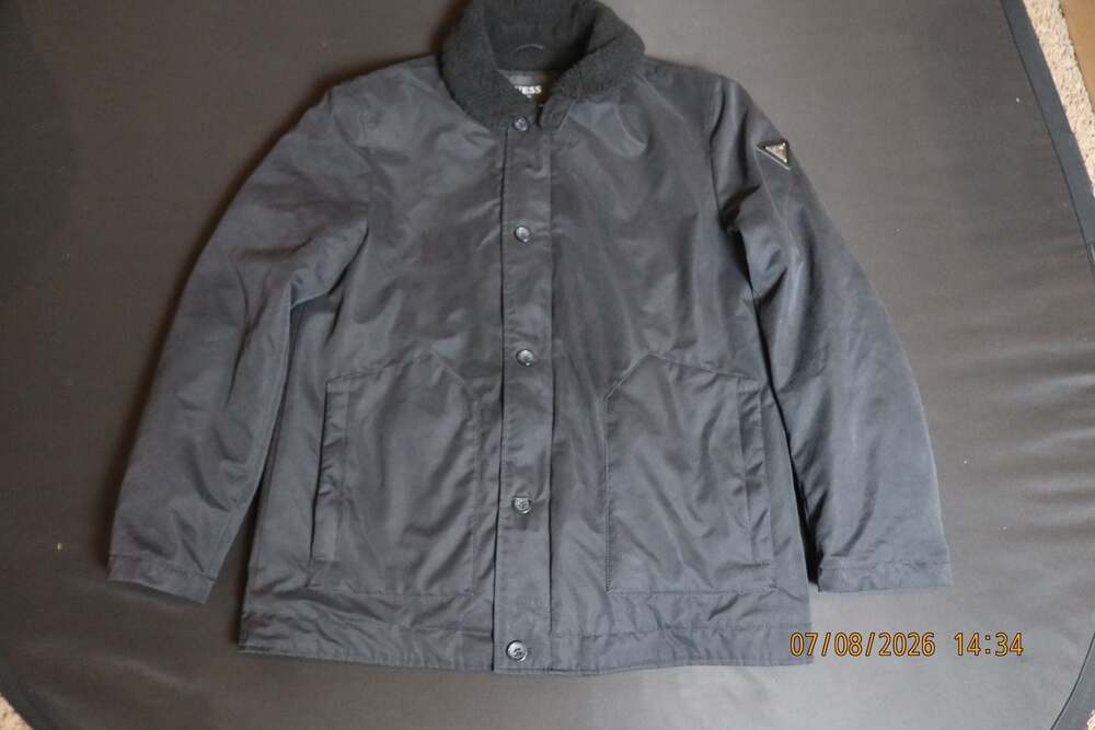 Guess Men'sFaux-Sherpa Lined Military Deck Jacket